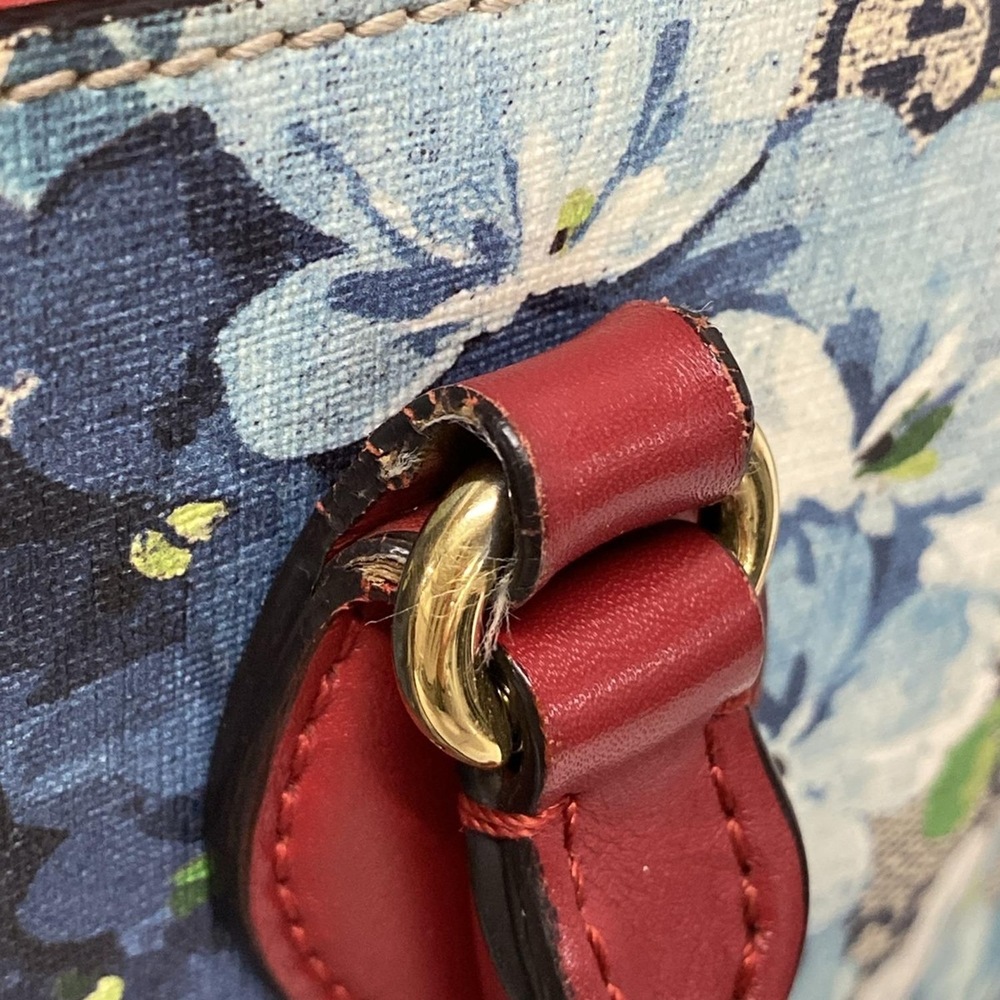 Gucci GG Blooms Handbag 409534 Beige Red Multi PVC Leather - Picture 14 of 15
